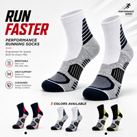 Chaussettes de course - Antidérapantes, séchage rapide, respirantes, légères, antibactériennes, toutes saisons