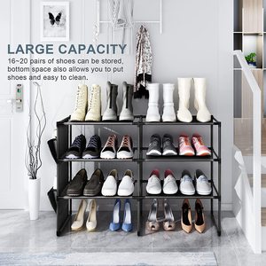 <b>Large</b> <b>Storage</b> Metal <b>Shoe</b> Rack with Removable Side Pockets Entryway Bedroom Hallway Organizer for Heels and <b>Shoes</b> <b>Shoe</b> <b>Cabinet</b> - Product Image 6