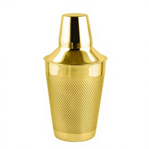 Shaker à cocktail en acier inoxydable de qualité supérieure Design classique élégant avec matériau en métal durable couleur or - Product Image 1