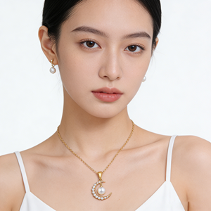 ชุดเครื่องประดับมุกทรงหยดน้ำประดับเพชรซิคอนเกรด AAA ชุบทอง 18K ทองเหลือง งานแฮนด์เมด สไตล์โรแมนติก เหมาะสำหรับงานแต่งงาน งานเลี้ยง ออกแบบเรียบง่าย ขายส่ง - Product Image 1