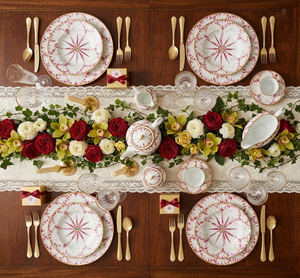 <span class=keywords><strong>Service</strong></span> de vaisselle <span class=keywords><strong>en</strong></span> <span class=keywords><strong>porcelaine</strong></span> élégant à motif floral, bordure dorée, assiettes <span class=keywords><strong>en</strong></span> céramique pour restaurants et services de traiteur haut de gamme - Product Image 2