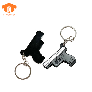Móc khóa silicon quảng cáo thiết kế phổ biến hình súng ngắn PVC 2D 3D cao su acrylic hoạt hình dễ thương tùy chỉnh - Product Image 2