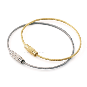 Chất lượng cao thép không gỉ móc chìa khóa màu vàng dây khóa vòng chìa khóa với Vít Vòng chìa khóa dây vòng dây móc chìa khóa - Product Image 1