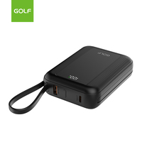 Mini cargador móvil de litio portátil LCD Digital al por mayor carga rápida PD 20W Mini banco de energía 20000mAh con cable