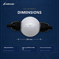 Boule de pixels numériques à 360 degrés, diamètre 50 mm, DC24V, 6 LED SMD 3535 RGB avec lumière ponctuelle DMX 512 pour intérieur