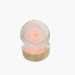 Lampe boule de cristal laser 3D système solaire pour enfants lampe de nuit lampe boule ronde romantique 3D intérieur salle d'étude décor de chevet - Product Image 5