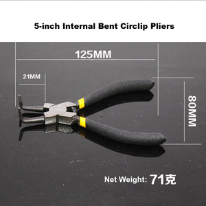 Jeu de pinces à circlips internes et externes, à pointe droite et coudée, à ressort, pour la réparation de roulements automobiles - Product Image 2