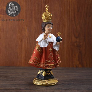 11 pouces Catholique Infant Jésus de <span class=keywords><strong>Prague</strong></span> Statue Résine Jésus Sculpture Décoration Infantile Jésus de <span class=keywords><strong>Prague</strong></span> Figurine Cadeau Religieux - Product Image 6