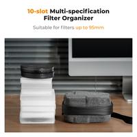 Sac de transport pour filtres d'objectif d'appareil photo / adaptateurs K&F Concept à 10 poches, rembourrage épais antichoc avec sangle de poignet détachable