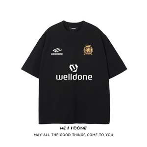 Camiseta de manga corta holgada de alta gama con cuello redondo y estampado de letras para hombre, estilo veraniego y atractivo, estilo pareja WE11DONE - Product Image 1