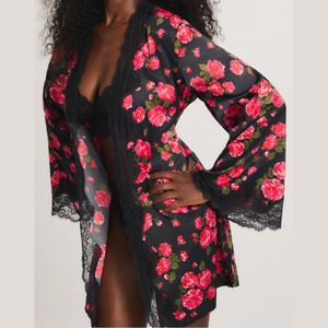 Vendita Diretta dalla Fabbrica, Camicie da Notte per Donna con Logo Personalizzato, Nuovi Design di Morbide Vestaglie Corte con Bordo in Pizzo, Abbigliamento da Notte per Signora - Product Image 1