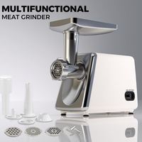 Hachoir à Saucisses Électrique Compact 450W avec Logo Personnalisé pour Catalogues d'Appareils Électroménagers de Distributeurs, avec 3 Lames