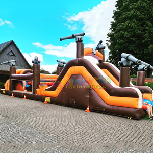 Pista de obstáculos inflable comercial con barco pirata, castillo inflable para niños, para uso en exteriores. - Product Image 2