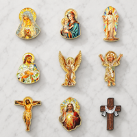 Broche émaillée personnalisée XR, collection catholique Marie, épingle de revers plaquée or, cadeau religieux, vente en gros, épingles émaillées en vrac
