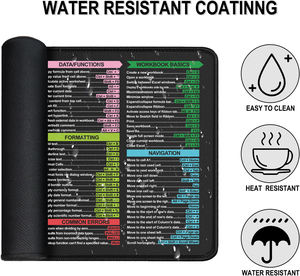 Tappetino per Mouse da gioco impermeabile XL grande tappetino da scrivania con foglio di trucco Excel e scorciatoie da tastiera per Computer da ufficio - Product Image 3