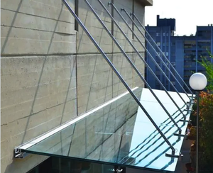 Curvo all'aperto residenziale acrilico di alluminio vetro temperato stratificato tetto di vetro porta <span class=keywords><strong>in</strong></span> acciaio inox sistema di baldacchino - Product Image 4