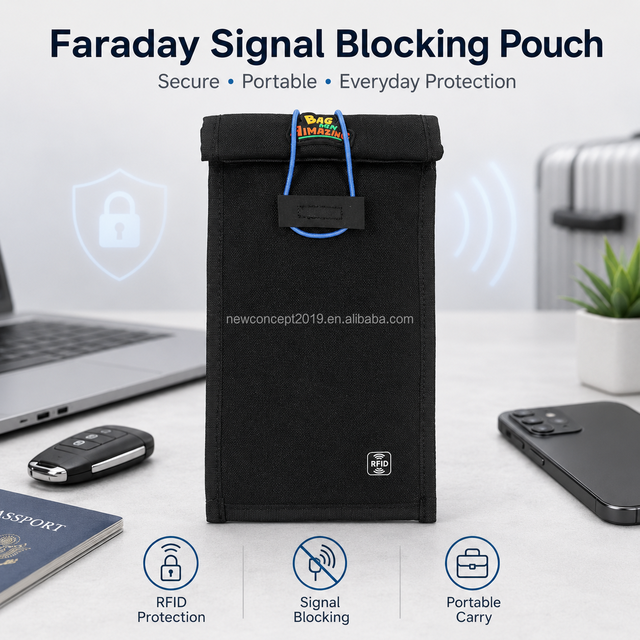 Portable Mobile Phone Signal Blocking Bag Faraday Pouch for Car Key Cell Phone RFID Signal Blocker Bag Anti Theft Car Protection
