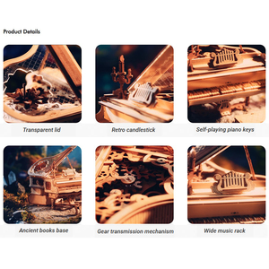 <span class=keywords><strong>Robotime</strong></span> <span class=keywords><strong>Rokr</strong></span> Diy Boîte à musique mécanique AMK81 Kit de modèle de piano magique Puzzles en bois <span class=keywords><strong>3D</strong></span> pour adultes - Product Image 4