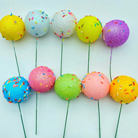 Décorations de gâteau pas chères en fausse boules mates, fournitures de pâtisserie, boules en mousse, joyeux anniversaire, mariage, Noël, décorations de gâteau pour fêtes