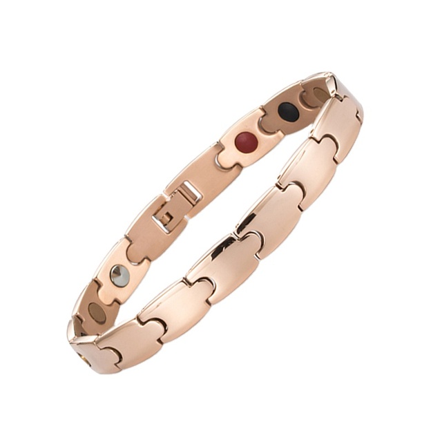 China Factory Customized Titanium Germanium Magnetic Chain Link Bracelet for Women Men Health Care Energy Jewelry