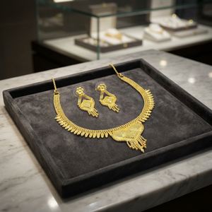 Juego de Collar y Pendientes de Cadena de Caja para Mujer, Chapado en Oro Micro de 14K, 18K, 24K, Diseño Tradicional, para Joyería de Boda, Venta al por Mayor - Product Image 3