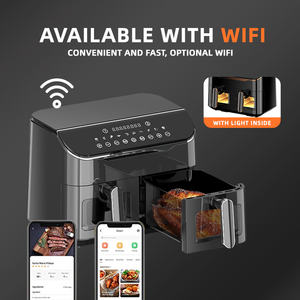 WiFi <span class=keywords><strong>Power</strong></span> 2800W Smart Digital Control 8L Dual Basket Cook <span class=keywords><strong>Air</strong></span> Fryer avec fenêtre en verre <span class=keywords><strong>air</strong></span> <span class=keywords><strong>flyer</strong></span> - Product Image 2