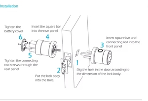 Aiendi TTLOCK Ball Lock <span class=keywords><strong>Digital</strong></span> Electric Smart Fingerprint Password Key Knob Aluminium Alloy Kayu untuk Single Latch Mudah - Product Image 6