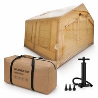 12.96 ㎡   Tente de camping gonflable spacieuse 3,6x3,6m en Oxford 420D imperméable, tente familiale carrée avec cloison pour grands groupes