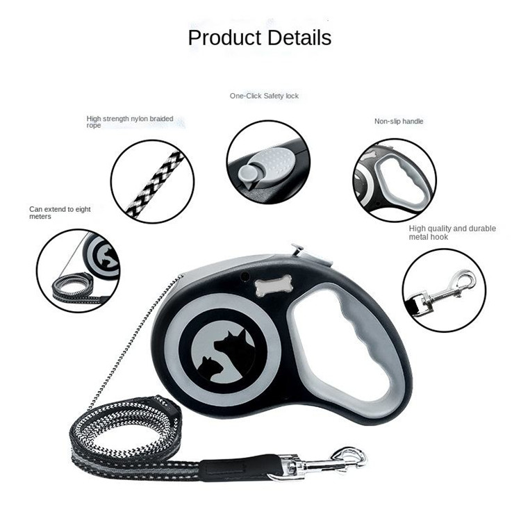 Manufacturer Durable Extendable Pet Leash Rope Abs Retractable Pet Training Dog Rope Leash