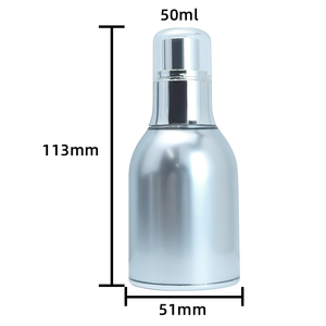 Soldes Exceptionnelles : Flacons Cosmétiques de Luxe <span class=keywords><strong>en</strong></span> Acrylique de 30 ml, Argentés, avec Pompe Airless, pour Crème, Lotion, Sérum – Idéaux pour le Visage et les Voyages, Rechargeables - Product Image 2