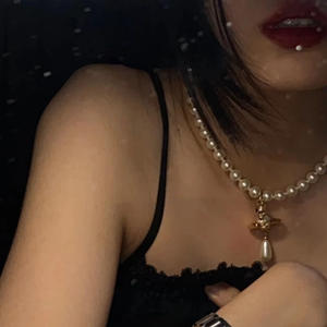 Collar de Perlas en Forma de Gota de Agua, Diseño Retro Nana, Chapado en Oro, para Mujer, Estilo Moderno, Joyería de Aniversario - Product Image 4