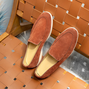 <b>Men's</b> <b>Blue</b> Faux Suede <b>Loafers</b> Round Toe Slip-On Breathable Office Dress Shoes Rubber Outsole All Seasons EVA Midsole - Product Image 4