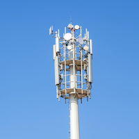 Tour d'antenne micro-ondes en acier galvanisé à 4 poteaux de 60 m pour radio Internet, signal Wi-Fi et équipement de télécommunications