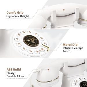 Téléphone filaire au <span class=keywords><strong>design</strong></span> rétro à l'ancienne, <span class=keywords><strong>design</strong></span> créatif rétro européen antique, décoration de maison unique et classique - Product Image 4