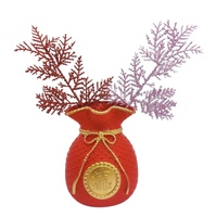 Ornement de sapin de Noël en aiguilles de pin dorées, artisanat exquis pour la décoration de Noël