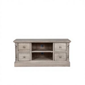 Meuble TV finition antique en bois de mahogany massif, taille et couleur personnalisables, style européen moderne, fonction de rangement pour salon et chambre - Product Image 1