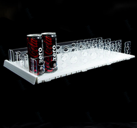 Poussoir d'étagère Hookei pour boissons et organisation de présentation, système de tapis de gravité pour entreposage frigorifique, pour un placement facile des produits