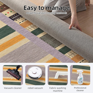 EIFFEL HOME Tapis décoratif style tapisserie du désert, motif plantes et fleurs, en polyester, lavable en machine, résistant aux taches, pour salon et chambre - Product Image 4