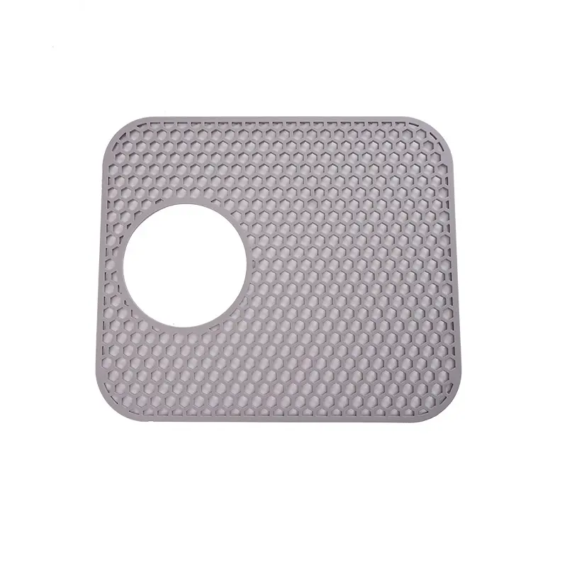 Custom Hollow Silicone Sink Protector Mat, rutsch feste Kitchen Bar Sink Drain Pad Net rutsch feste Dish Drain Mat für die Küche