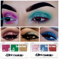 Nouveau design maquillage 3 couleurs palette d'ombres à paupières colorées étanches brillantes