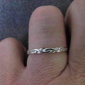 Q936 <b>Silver</b> <b>Wedding</b> <b>Band</b> Minimalist Twisted Design Unisex Everyday Wear Ring Fine Jewelry - Product Image 2