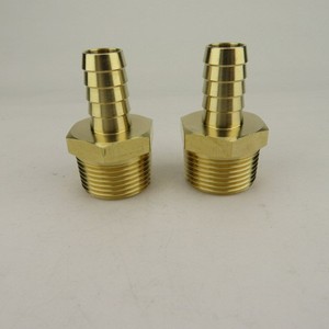 Brass Hose Barb Fitting 1/2 In Barb X 3/4 In Npt Male Connector Adapter Industrial Plumbing Accessory 2 Pack - Product Image 1
