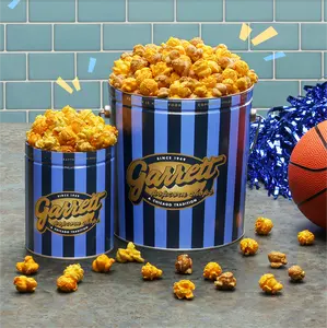 2024 OEM Custom Printing Large Popcorn Food Grade Metal Tin Bucket Packaging Container 2 Gallons With Lid