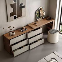 Tiroirs de rangement français Cabinet Table de maquillage moderne en bois pour fille Coiffeuse avec miroir pour chambre à coucher