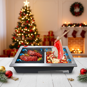 Parrilla Eléctrica Comercial sin Humo, Control Táctil, Acero Inoxidable, Mesa Coreana para Barbacoa <span class=keywords><strong>Yakiniku</strong></span>, Fácil de Montar y Limpiar - Product Image 4