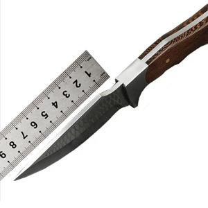 مخصص ورجل من الفولاذ المقاوم للصدأ بالكامل تانغ شفرة ثابتة للبقاء على قيد الحياة الصيد التخييم مع غمد الجلد - Product Image 3