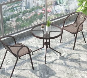 Set Tavolo e Sedie in <span class=keywords><strong>Ferro</strong></span> <span class=keywords><strong>Battuto</strong></span> Resistente alle Intemperie per Giardino, Balcone e Cortile - Modello Cina Wy-123 - Product Image 6
