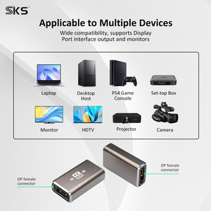 180 °   Accoppiatore DisplayPort Femmina-Femmina con Scocca in Alluminio 8K60Hz, Adattatore Extender per Monitor <span class=keywords><strong>PC</strong></span> Gaming, Laptop, Connettore Video GPU - Product Image 2