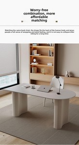 Simple Style Metal Computer Table Pure White Household Nordic Modern Artificial Board Surface Foldable Eco-Friendly Small - Product Image 6