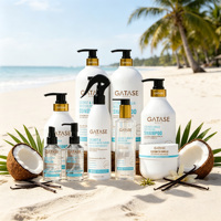 Kit capillaire naturel et sain sans sulfate GATASE, huile de noix de coco, hydratation intense, shampooing et après-shampooing professionnels pour salon